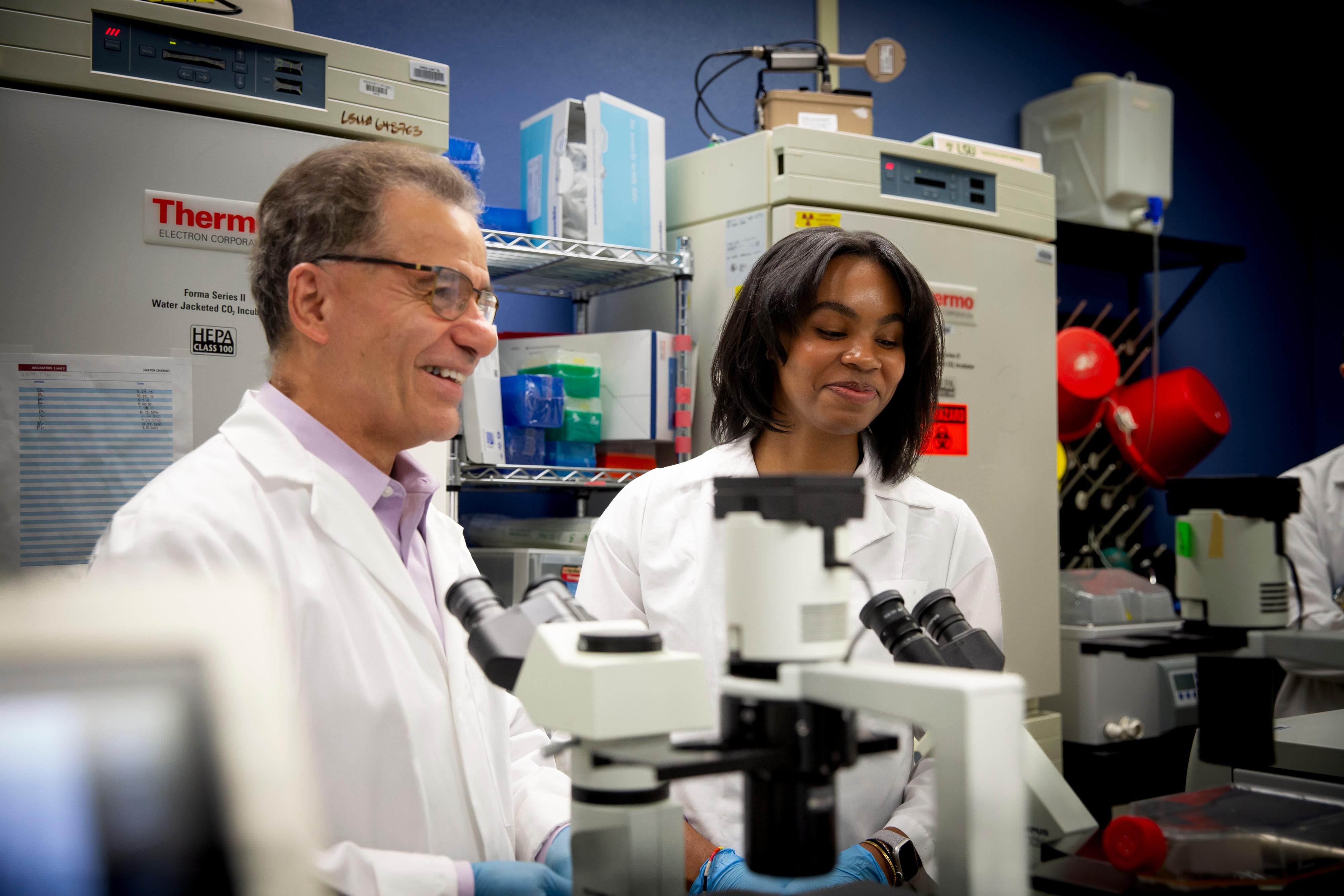 Danielle Gipson working in the lab.