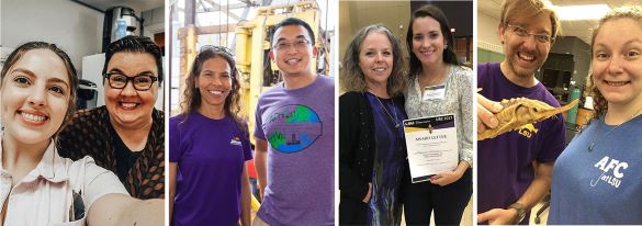 photo collage of LSU undergraduate students and their faculty mentors