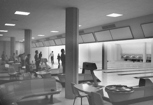The bowling alley in the union during the 1960s