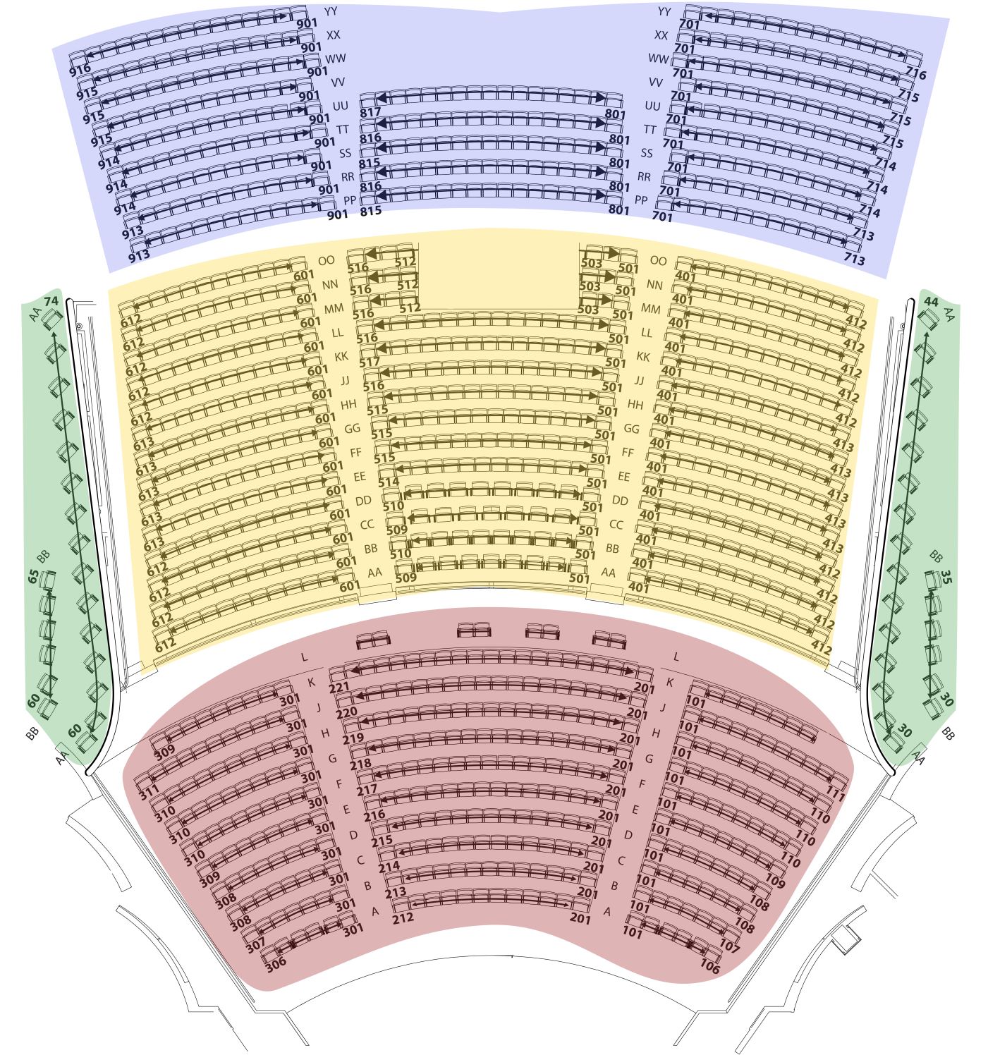 Student Union Theater Seat map