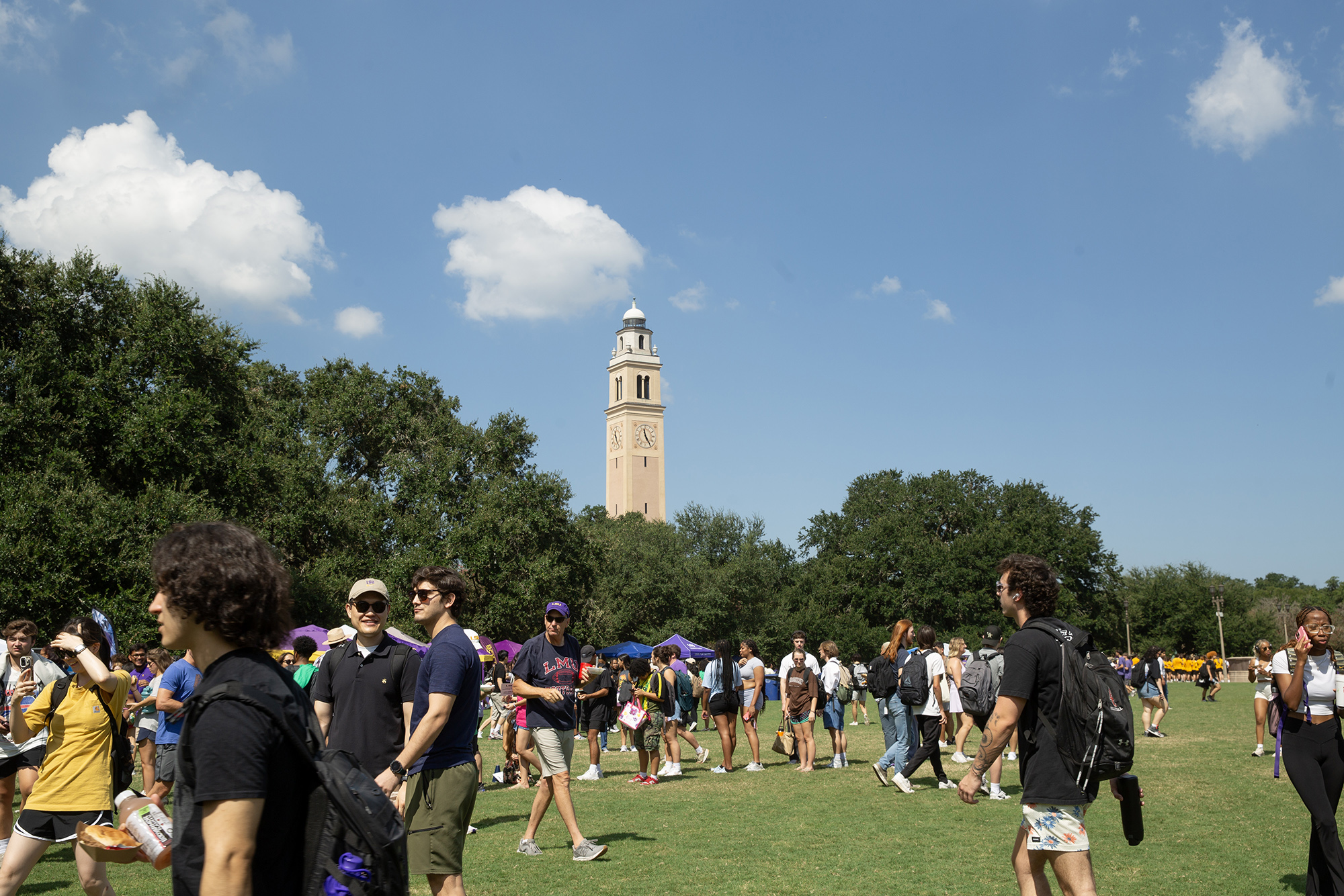 LSU students mingle on the Parade Grounds during Fall Fest