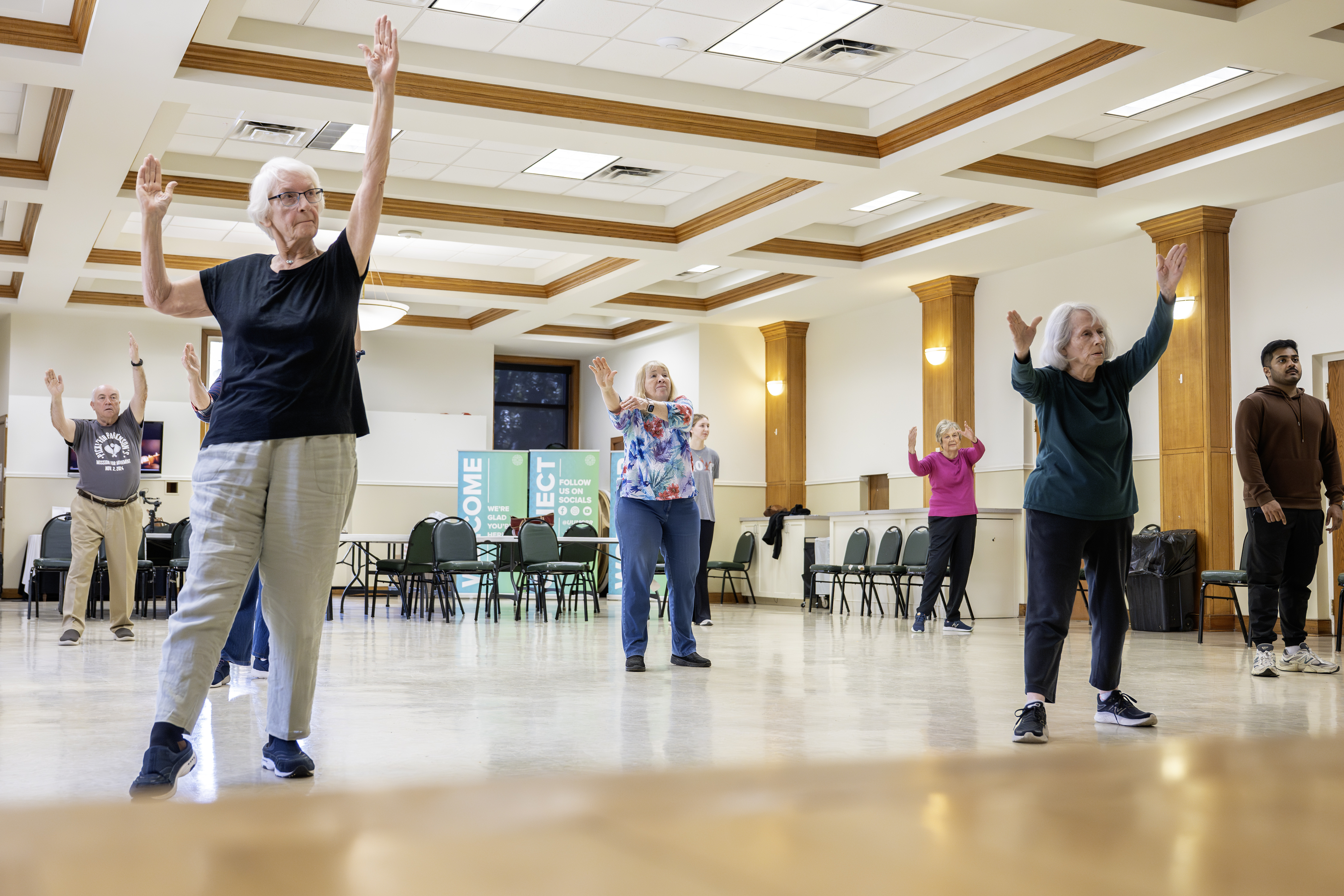 People with Parkinson's disease participate in LSU's modified tai chi class 