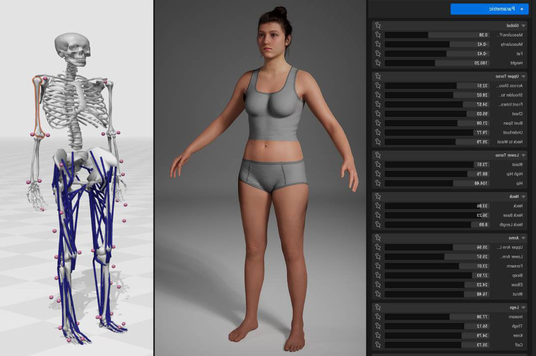 Digital twin of woman on computer screen