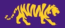 gold tiger on purple background