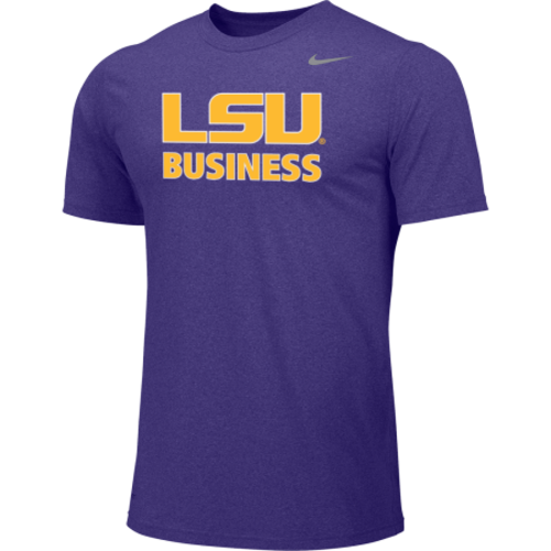 purple tshirt with LSU Business logo