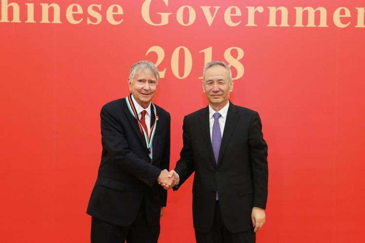 Dr. Laws receiving Friendship Award from Chinese Government