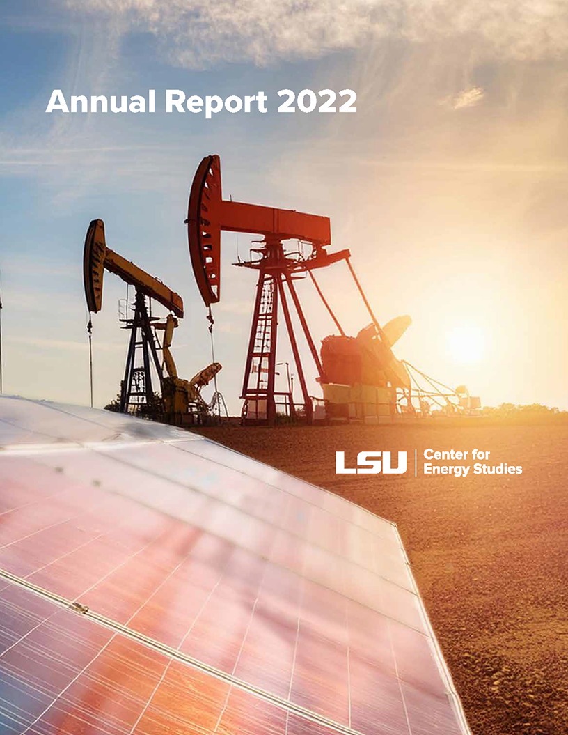 annual report 2022 with pump jacks and solar panels