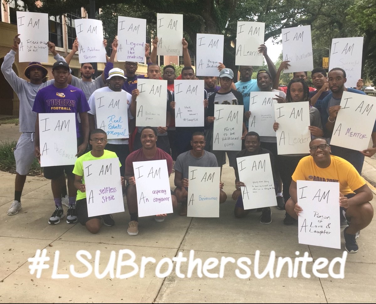members of LSU Black Male Leadership Initiative pose for a photo
