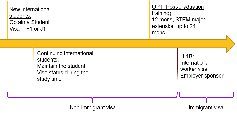 figure depicting international enrollment and visa policy