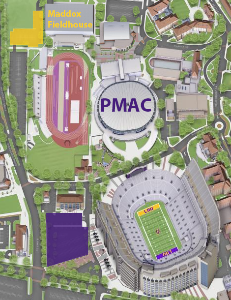 Map showing ADA Accesible parking for commencement venues