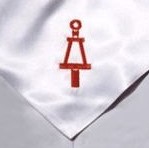 White and orange stole (goes around front of neck) with our insignia (the Bent) on the front.