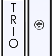 A white stole with TRIO printed on one side and the logo of the National TRIO Alumni Association printed on the other.