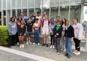 Large group of students posing together for a group photo