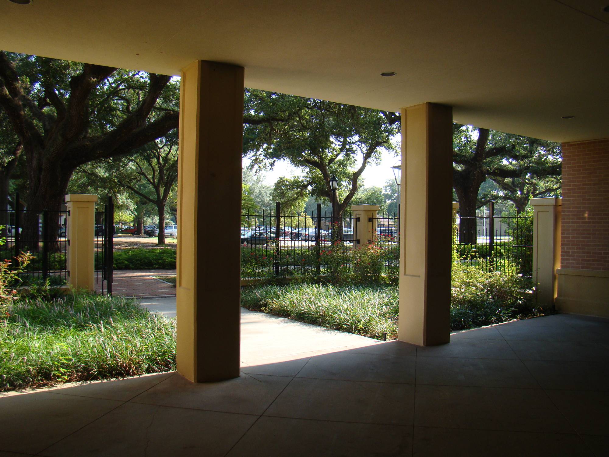 view of courtyard from building