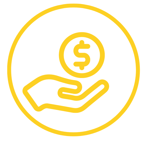 money sign in hand icon