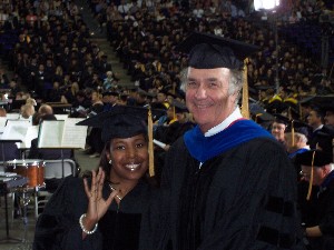doctoral graduate at commencement