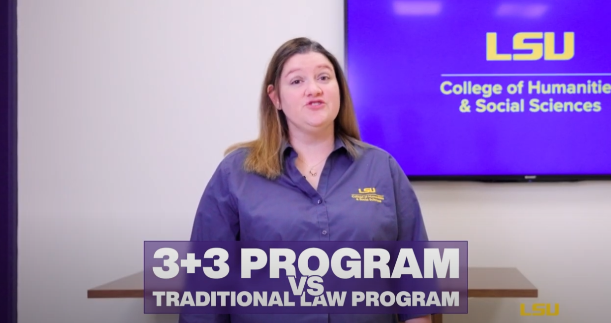 LSU HSS academic advisor presenting Image of an LSU HSS academic advisor presenting.