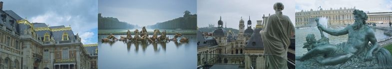Collage: Hall of Mirrors at Versailles and Opera Nouvel