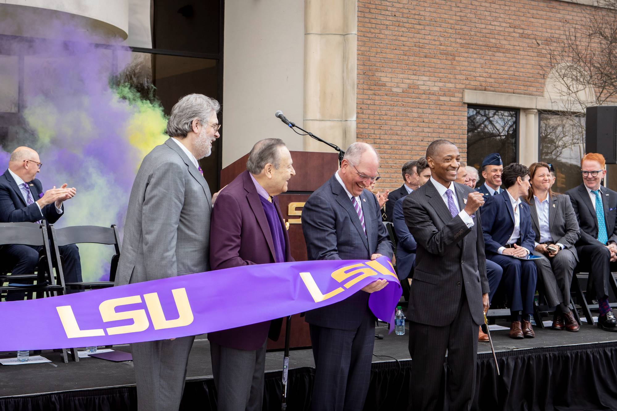 President Tate and others at ribbon cutting