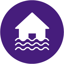 House with Water Icon