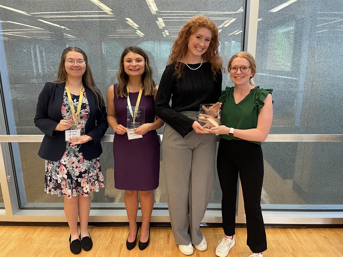 Students at an award ceremony