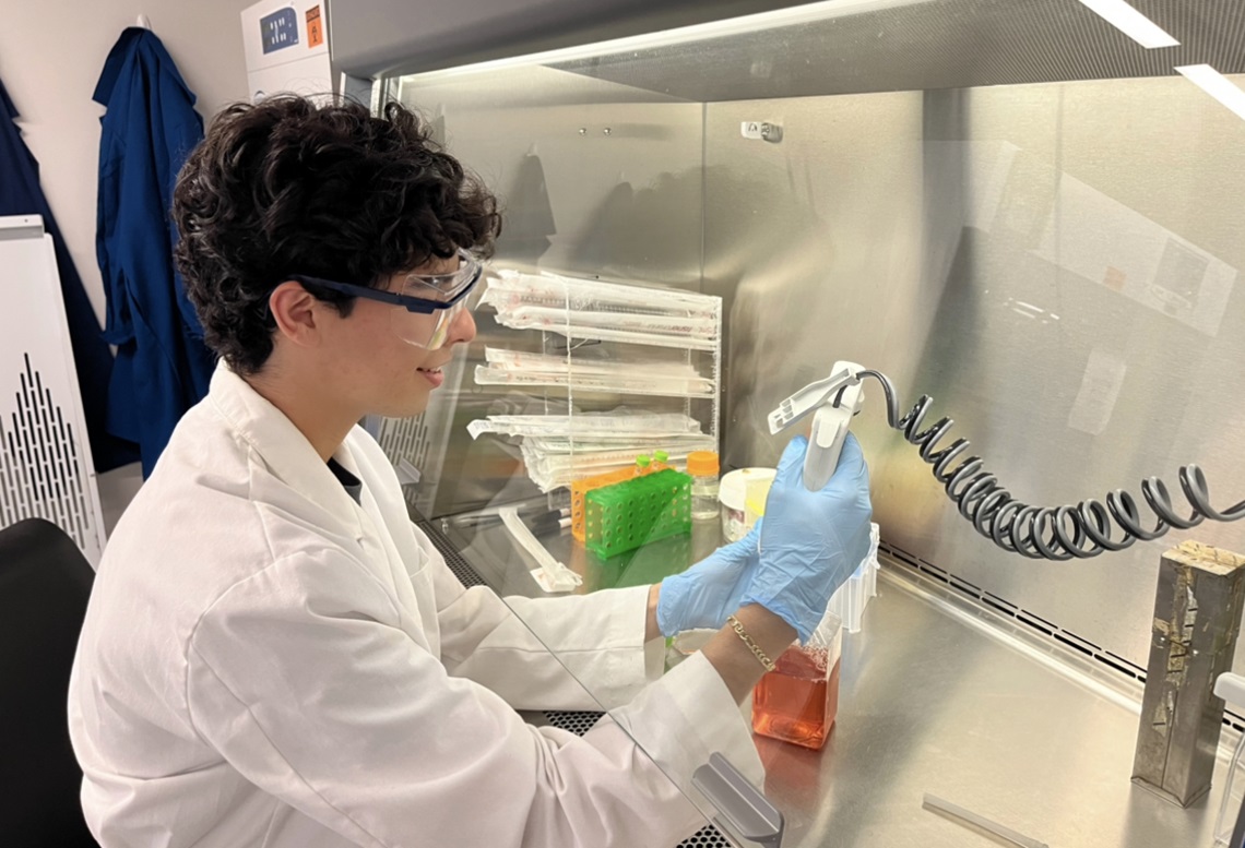 Student working in a research laboratory