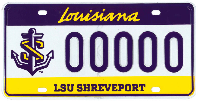 LSU Shreveport license plate 