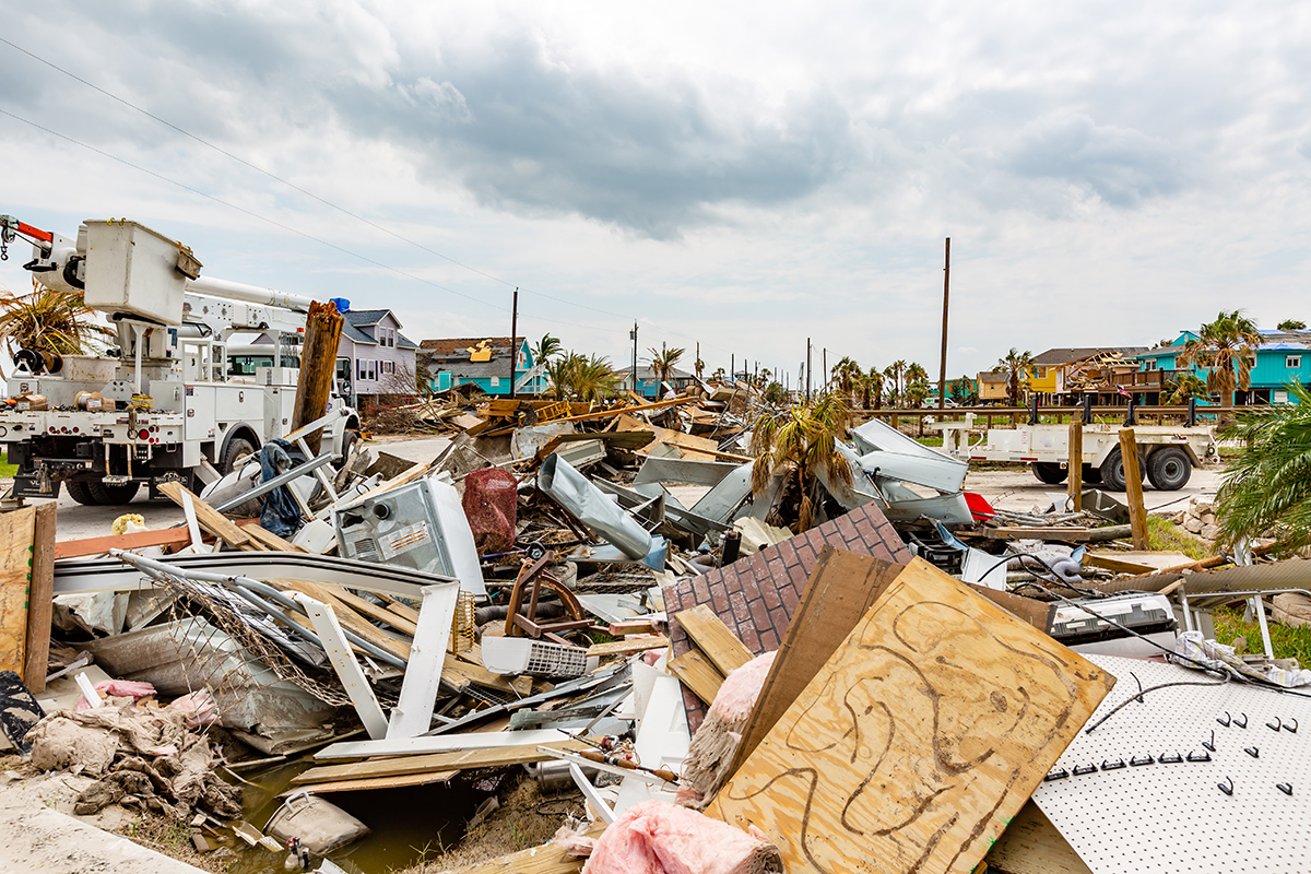 Damaged homes and belongings after Hurricane Harvey