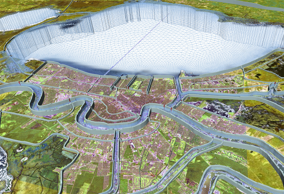 New Orleans as viewed through the ADCIRC mesh