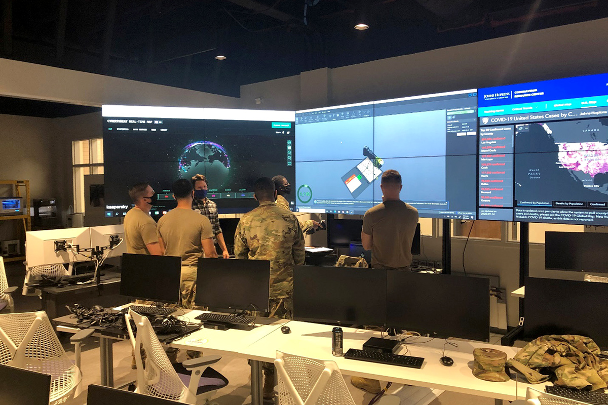Airmen from Barksdale Air Force Base at the LSUS Cyber Collaboratory