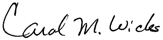 Carol Wicks Signature