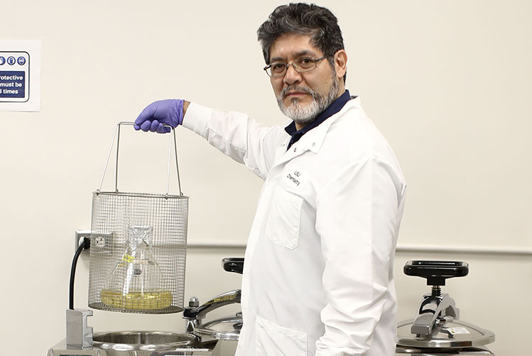 Dr. Mario Rivera in his lab