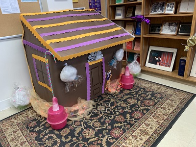 Gingerbread House filled with Food Donations