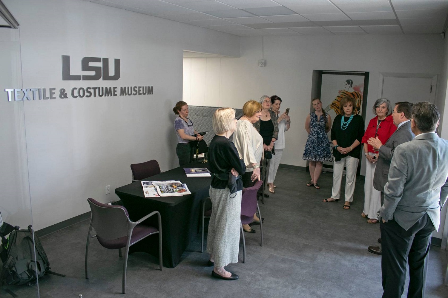 TCM Board welcomes Lt. Governor in new exhibition space lobby.