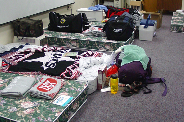 temporary accommodations at LSU Vet Med for volunteers