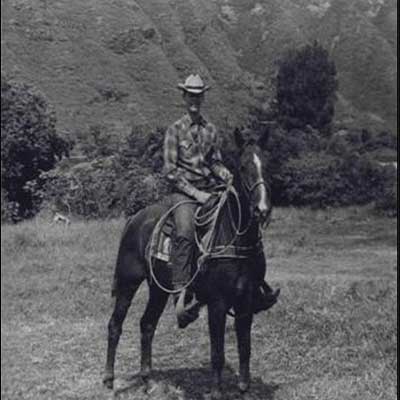 Dr. Peter Haynes on a horse in Hawaii
