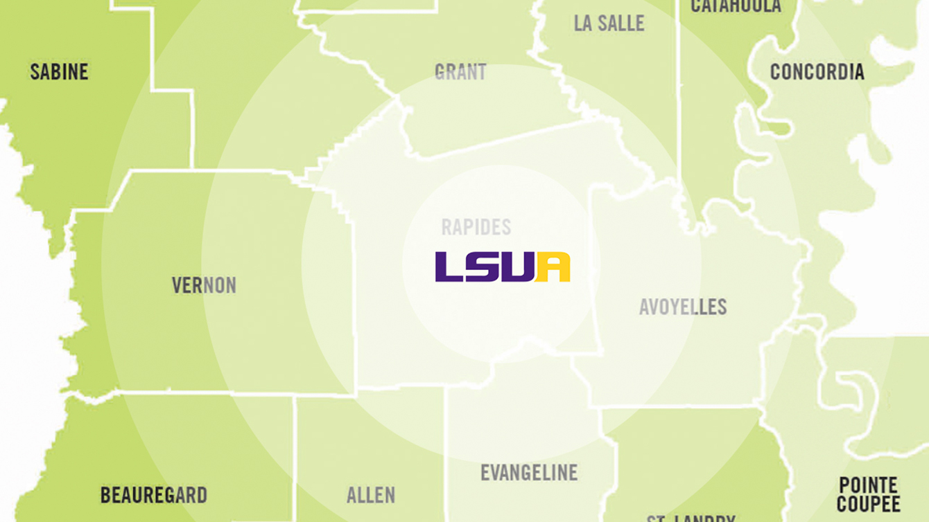 LSUA Impact Map In Central Louisiana